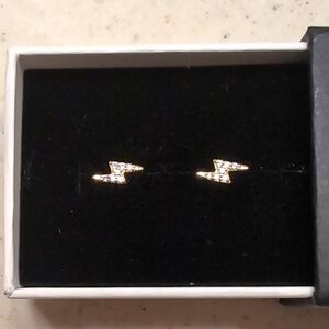 Maison Miru pave lightning nap earrings